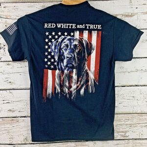 Red‎ White & True Dog Men's  Short Sleeve T-Shirt Buck Wear - [Size Medium]